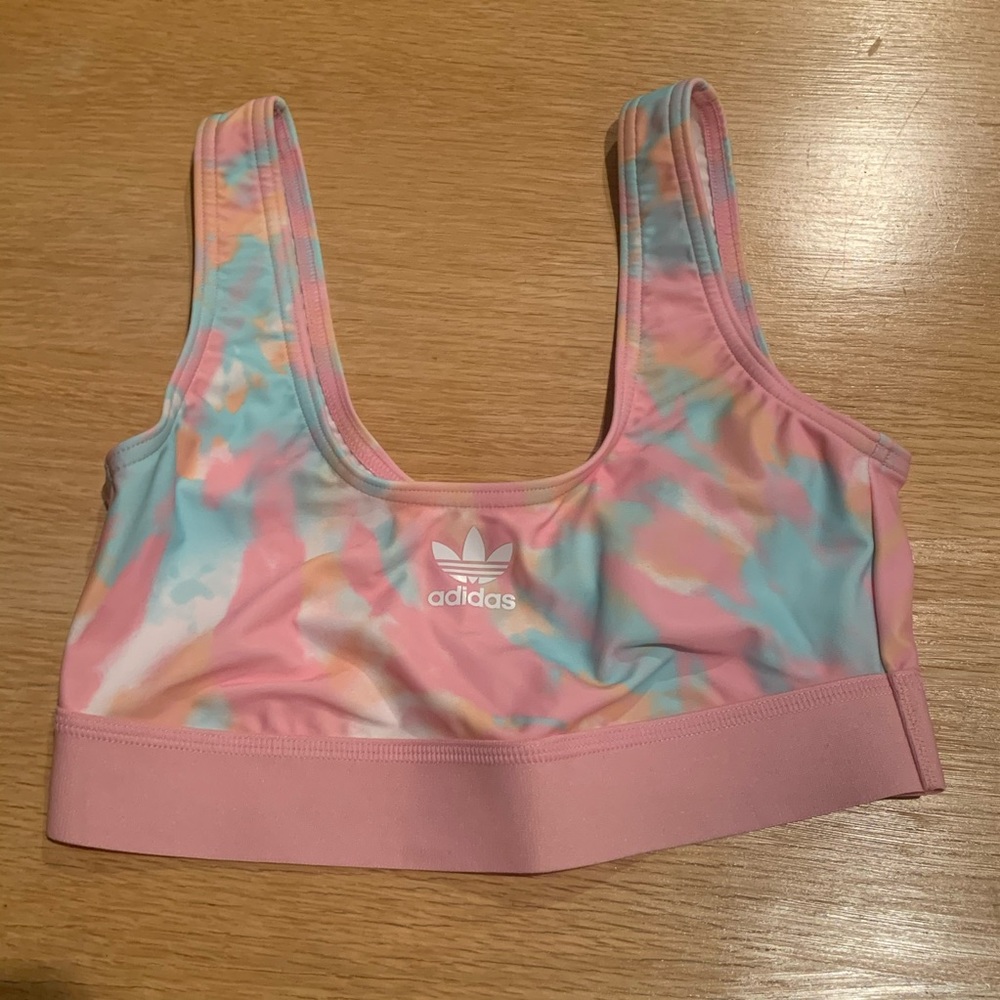 Adidas Originals pink tie dye bikini top